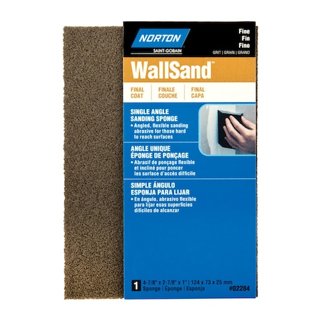 Norton Abrasives Norton WallSand 4.88 in. L X 2.88 in. W X 1 in. Fine Single Angle Sanding Sponge 07660702284